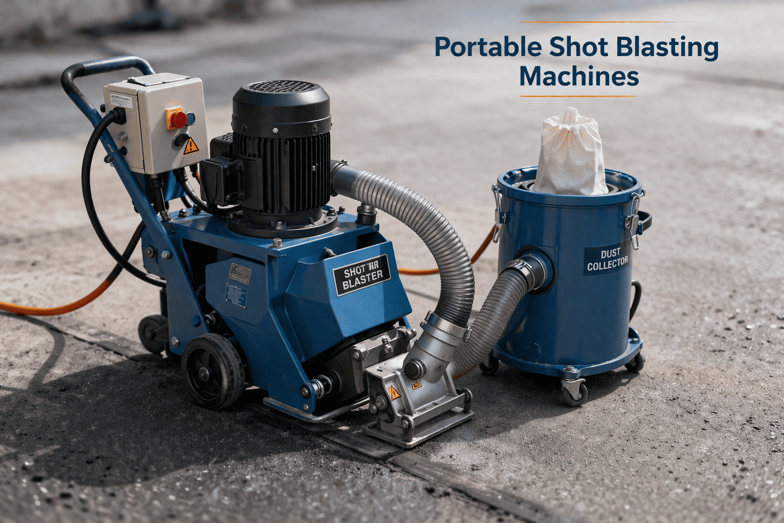 Portable shot blasting machine and dust collector (1)